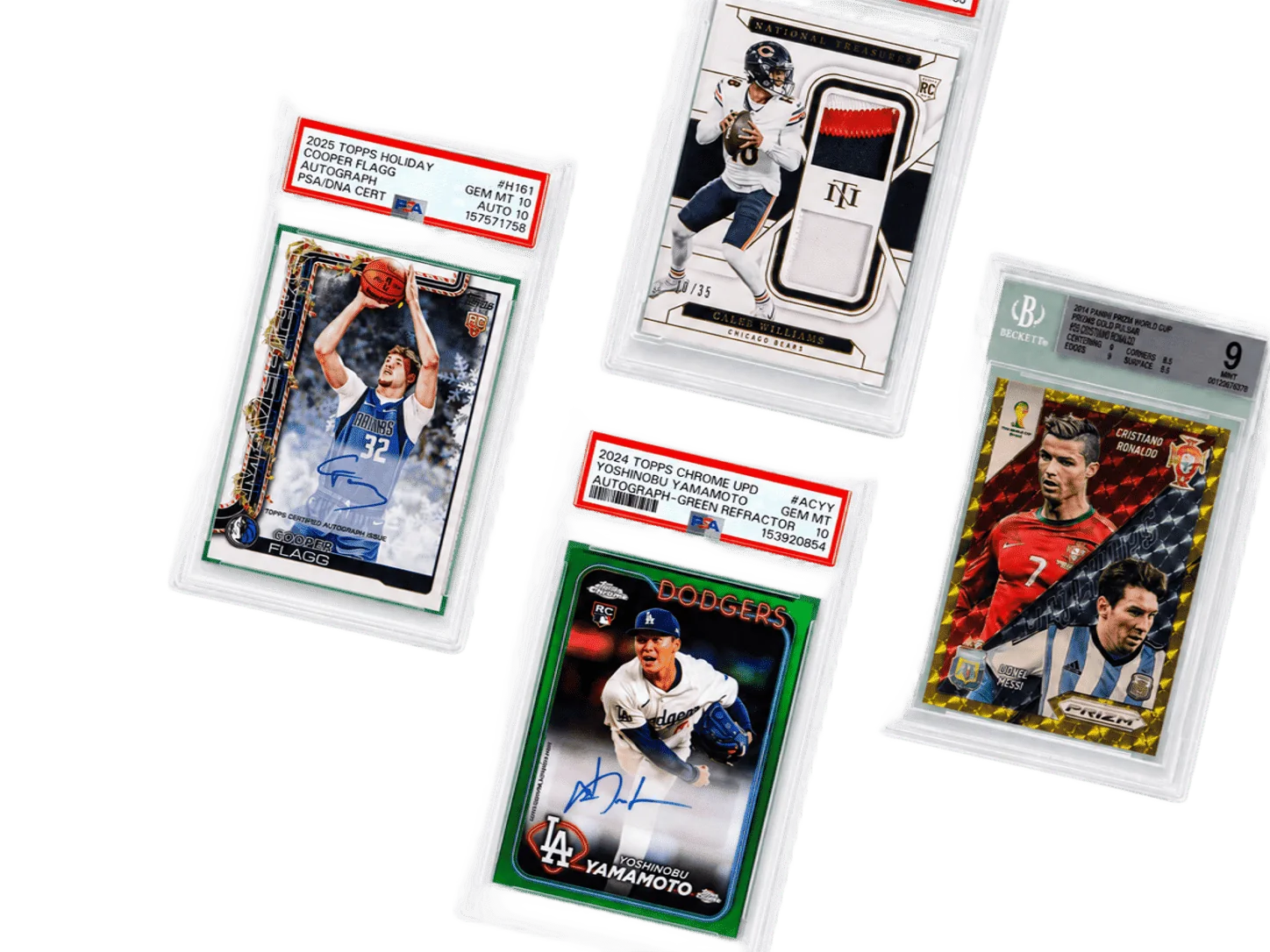 Four graded collectible sports cards
